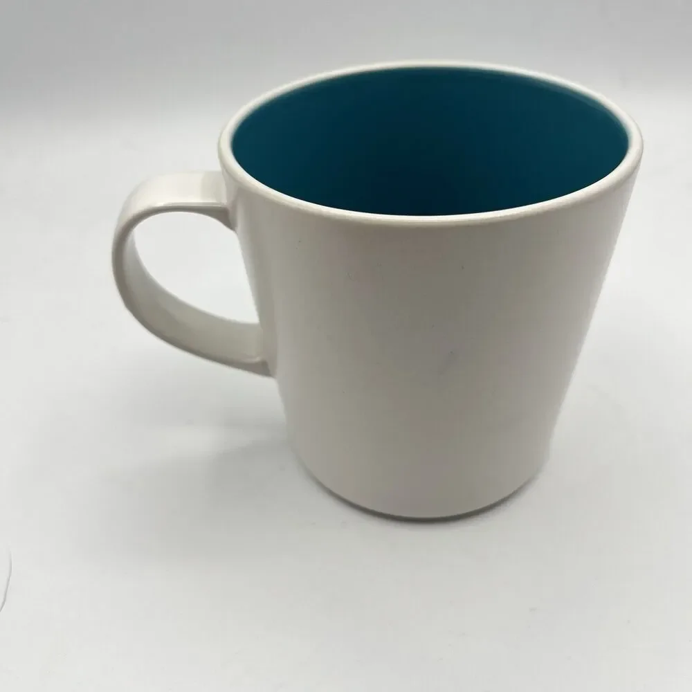 Crate & Barrel Max Pool Blue White Mug